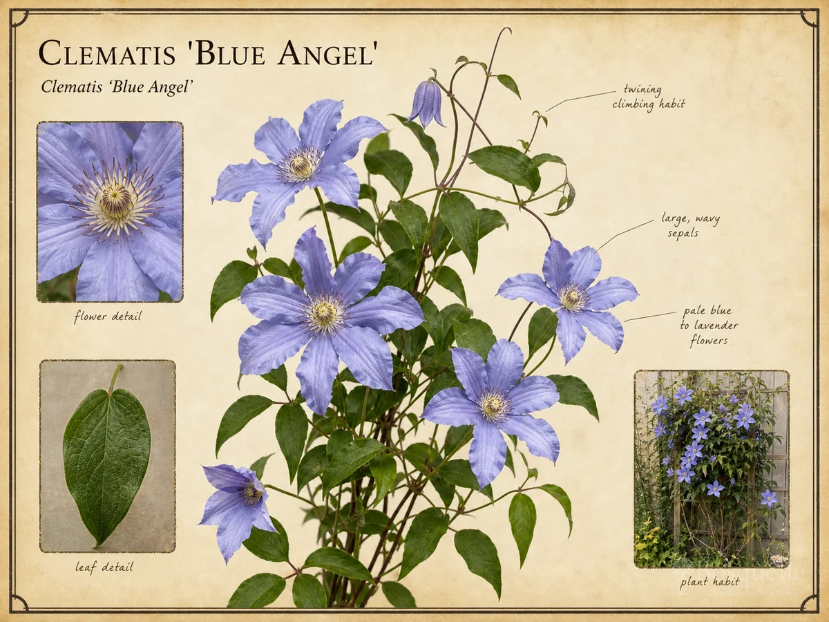 Clematis ‘Blue Angel’ (Clematis ‘Blue Angel’)