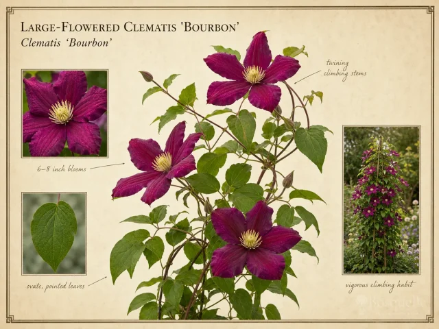 Large-Flowered Clematis 'Bourbon'