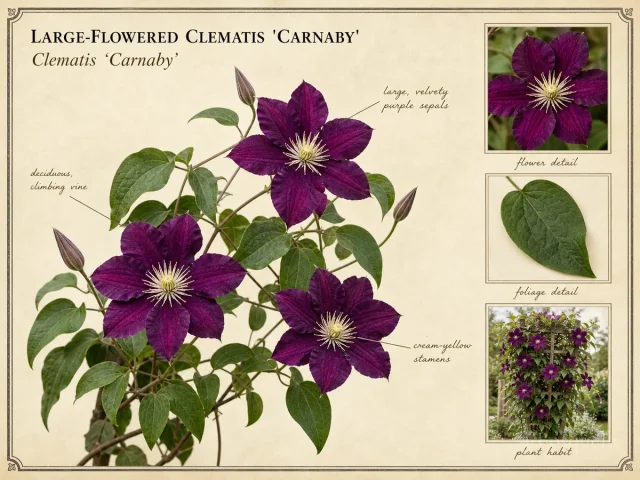 Large-Flowered Clematis 'Carnaby'