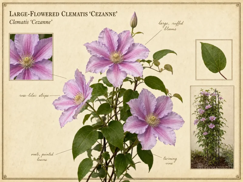 Large-Flowered Clematis ‘Cezanne’ (Clematis ‘Cezanne’)