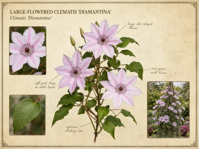 Large-Flowered Clematis 'Diamantina'