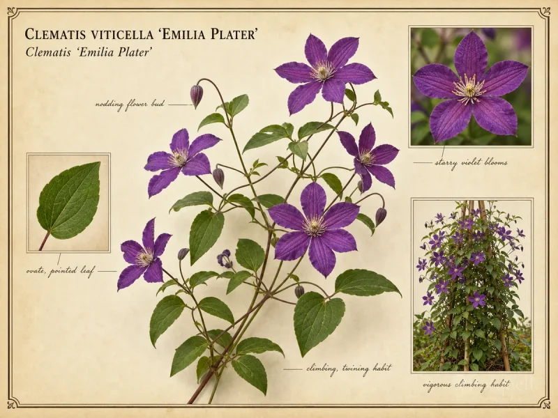 Clematis Viticella ‘Emilia Plater’ (Clematis ‘Emilia Plater’)