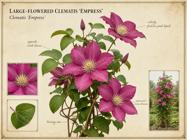 Large-Flowered Clematis 'Empress'