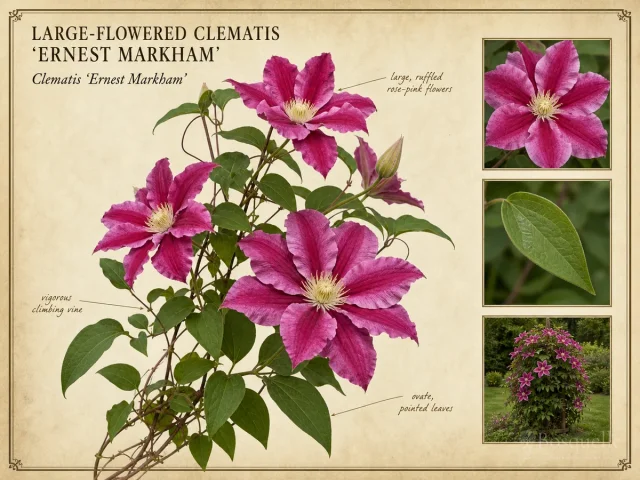 Large-Flowered Clematis 'Ernest Markham'