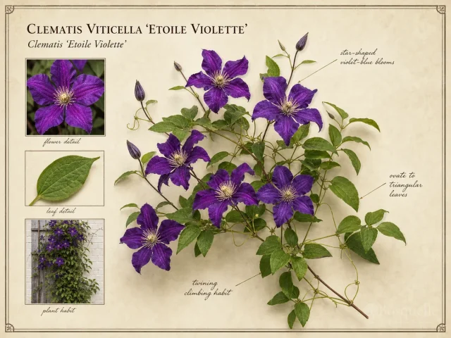Clematis Viticella 'Etoile Violette'