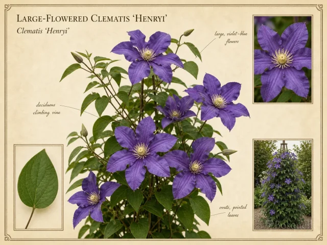 Large-Flowered Clematis 'Henryi'