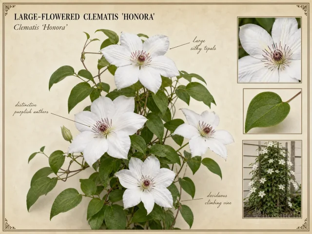 Large-Flowered Clematis 'Honora'