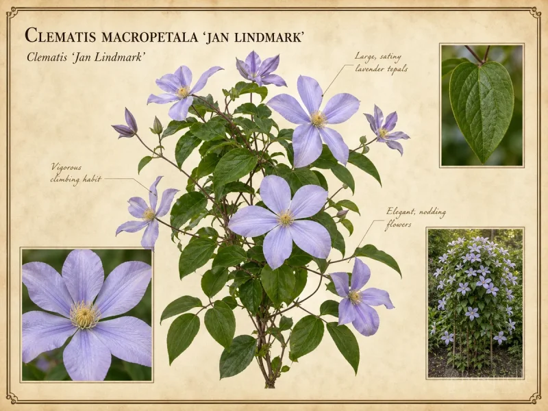Clematis macropetala ‘Jan Lindmark’ (Clematis ‘Jan Lindmark’)
