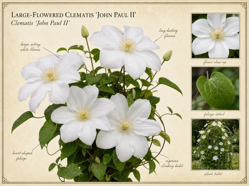 Large-Flowered Clematis ‘John Paul II’ (Clematis ‘John Paul II’)