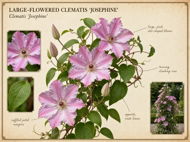 Large-Flowered Clematis 'Josephine'