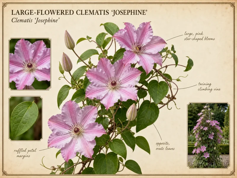 Large-Flowered Clematis ‘Josephine’ (Clematis ‘Josephine’)