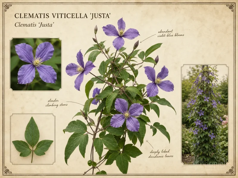 Clematis Viticella ‘Justa’ (Clematis ‘Justa’)