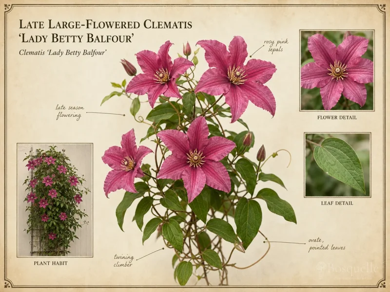Late Large-Flowered Clematis ‘Lady Betty Balfour’ (Clematis ‘Lady Betty Balfour’)