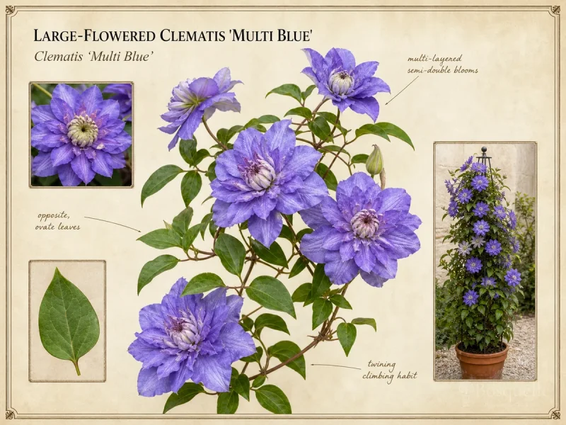 Large-Flowered Clematis ‘Multi Blue’ (Clematis ‘Multi Blue’)
