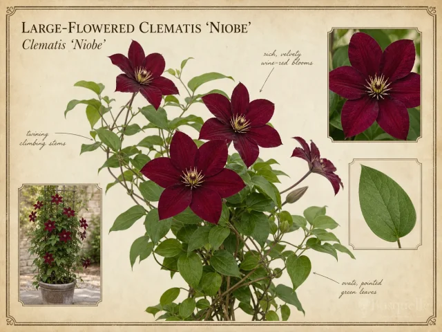 Large-Flowered Clematis 'Niobe'