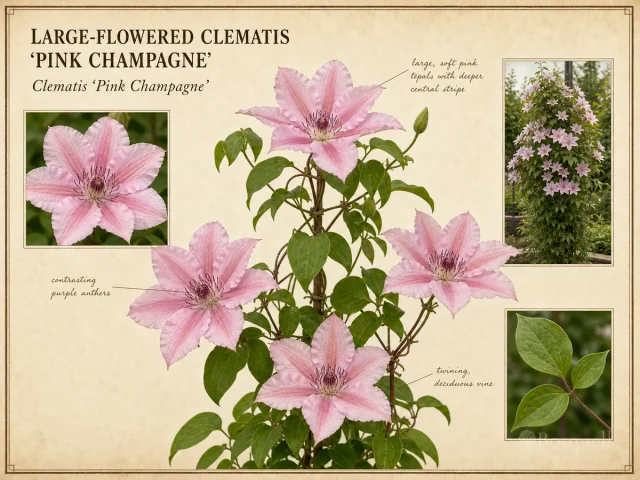 Large-Flowered Clematis ‘Pink Champagne’ (Clematis ‘Pink Champagne’)