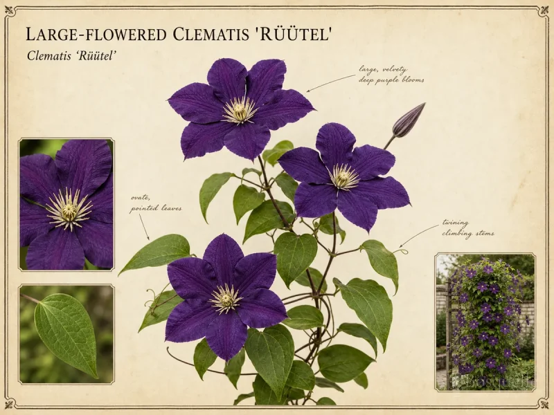 Large-Flowered Clematis ‘Rüütel’ (Clematis ‘Rüütel’)