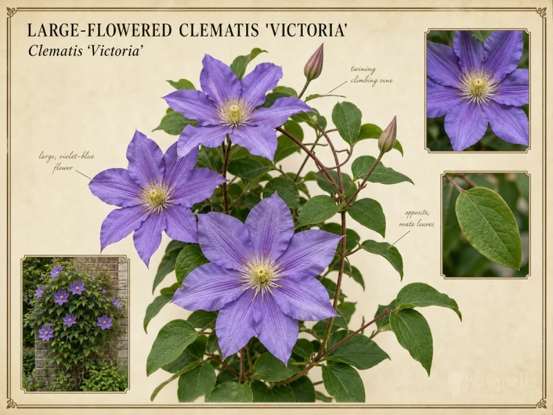 Large-Flowered Clematis ‘Victoria’ (Clematis ‘Victoria’)