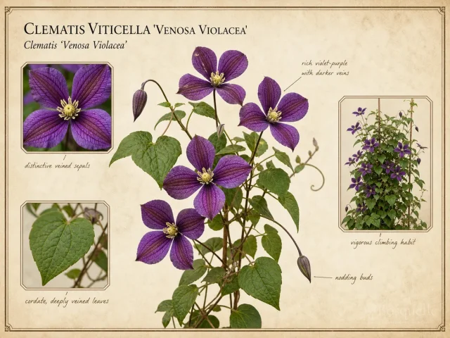 Clematis Viticella 'Venosa Violacea'
