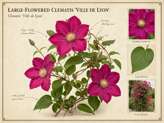 Large-Flowered Clematis 'Ville de Lyon'