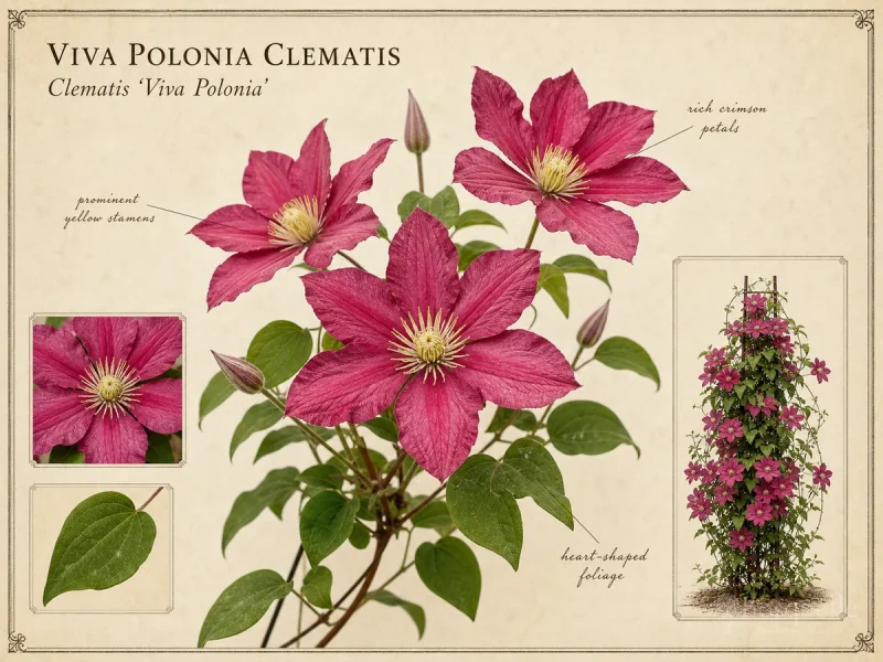 Viva Polonia Clematis (Clematis ‘Viva Polonia’)