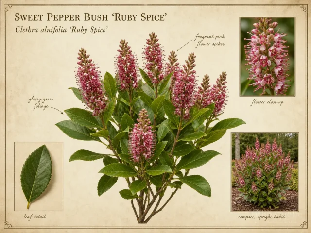 Sweet Pepper Bush ‘Ruby Spice’ (Clethra alnifolia ‘Ruby Spice’)