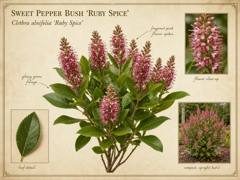 Sweet Pepper Bush ‘Ruby Spice’ (Clethra alnifolia ‘Ruby Spice’)