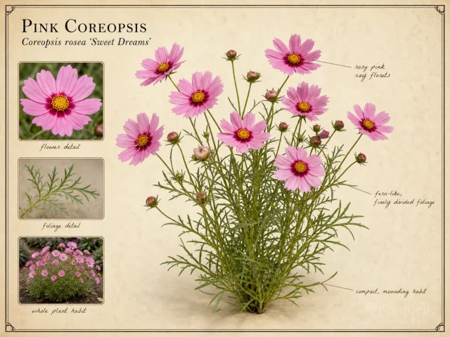 Pink Coreopsis (Coreopsis rosea ‘Sweet Dreams’)