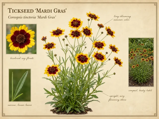 Tickseed ‘Mardi Gras’ (Coreopsis tinctoria ‘Mardi Gras’)
