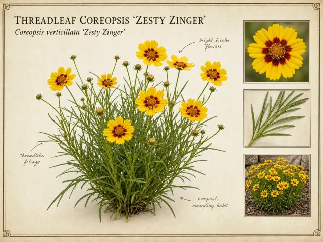 Threadleaf Coreopsis ‘Zesty Zinger’ (Coreopsis verticillata ‘Zesty Zinger’)