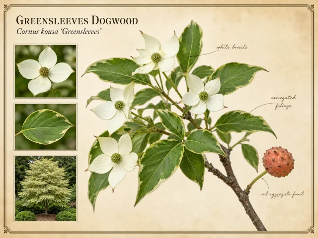 Greensleeves Dogwood (Cornus kousa ‘Greensleeves’)