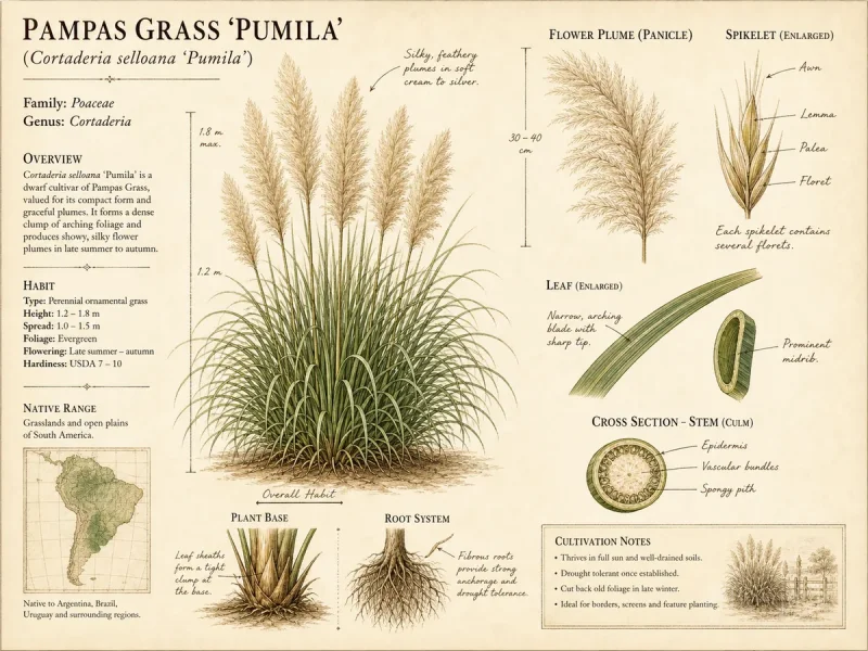Pampas Grass ‘Pumila’ (Cortaderia selloana ‘Pumila’)
