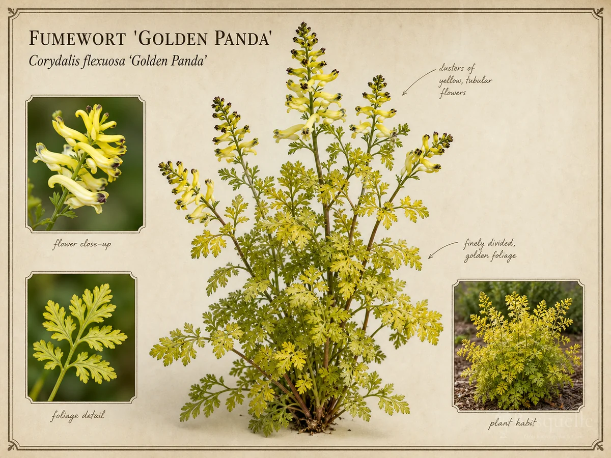 Fumewort ‘Golden Panda’ (Corydalis flexuosa ‘Golden Panda’)