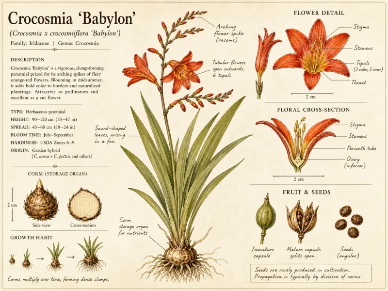 Crocosmia 'Babylon' — Mid orange sprays (4)