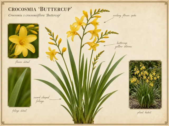 Crocosmia ‘Buttercup’ (Crocosmia x crocosmiiflora ‘Buttercup’)