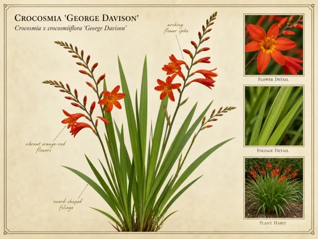 Crocosmia ‘George Davison’ (Crocosmia x crocosmiiflora ‘George Davison’)