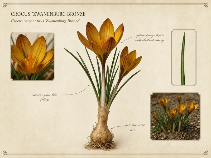 Crocus ‘Zwanenburg Bronze’ (Crocus chrysanthus ‘Zwanenburg Bronze’)