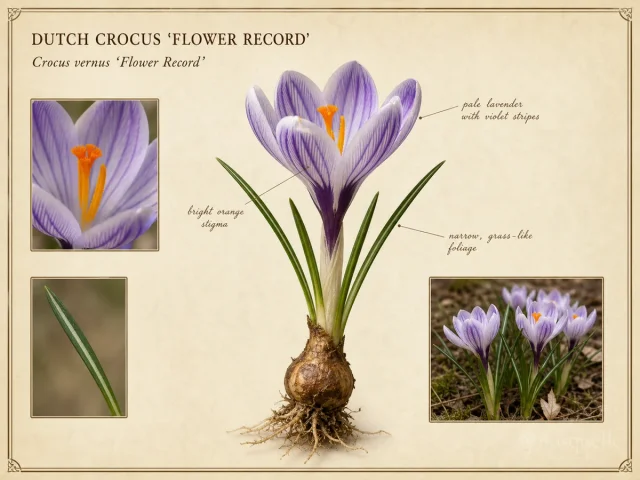 Dutch Crocus ‘Flower Record’ (Crocus vernus ‘Flower Record’)