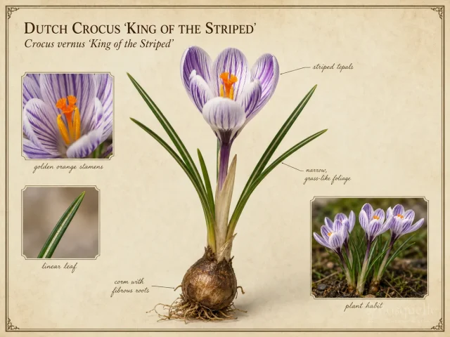 Dutch Crocus ‘King of the Striped’ (Crocus vernus ‘King of the Striped’)