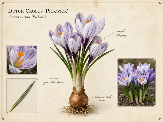 Dutch Crocus ‘Pickwick’ (Crocus vernus ‘Pickwick’)
