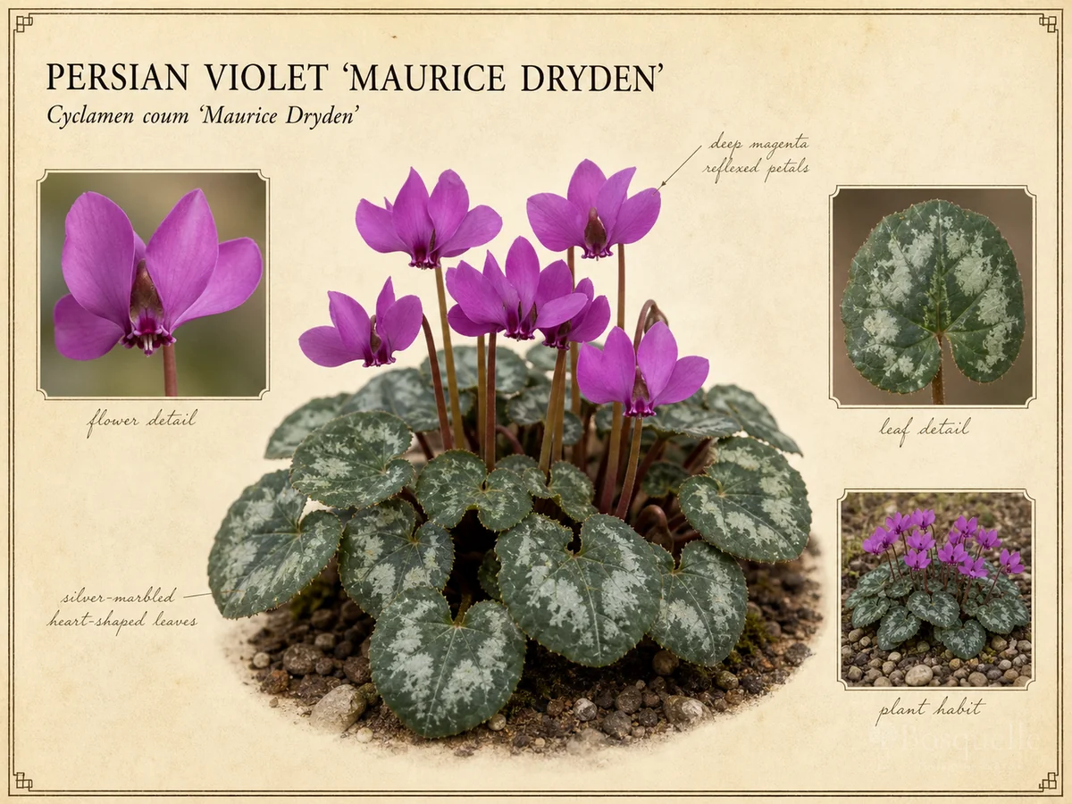 Persian Violet ‘Maurice Dryden’ (Cyclamen coum ‘Maurice Dryden’)