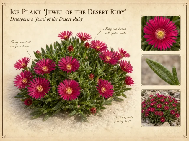 Ice Plant ‘Jewel of the Desert Ruby’ (Delosperma ‘Jewel of the Desert Ruby’)