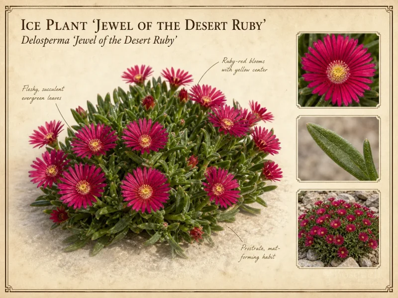 Ice Plant ‘Jewel of the Desert Ruby’ (Delosperma ‘Jewel of the Desert Ruby’)