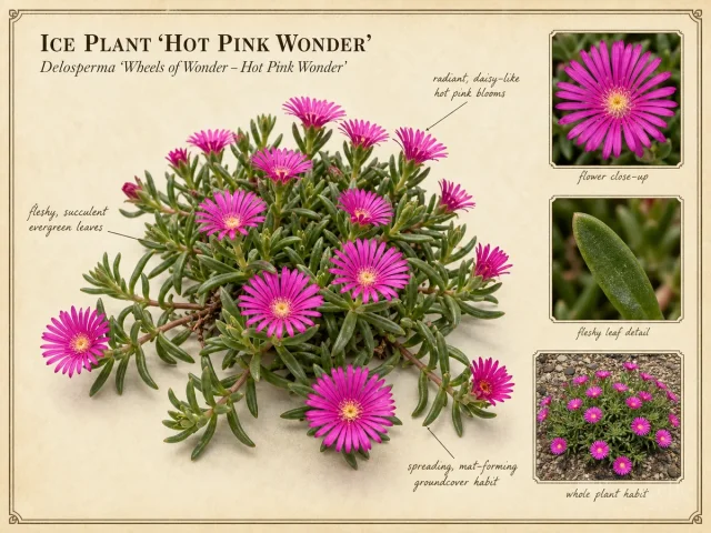 Ice Plant ‘Hot Pink Wonder’ (Delosperma ‘Wheels of Wonder – Hot Pink Wonder’)