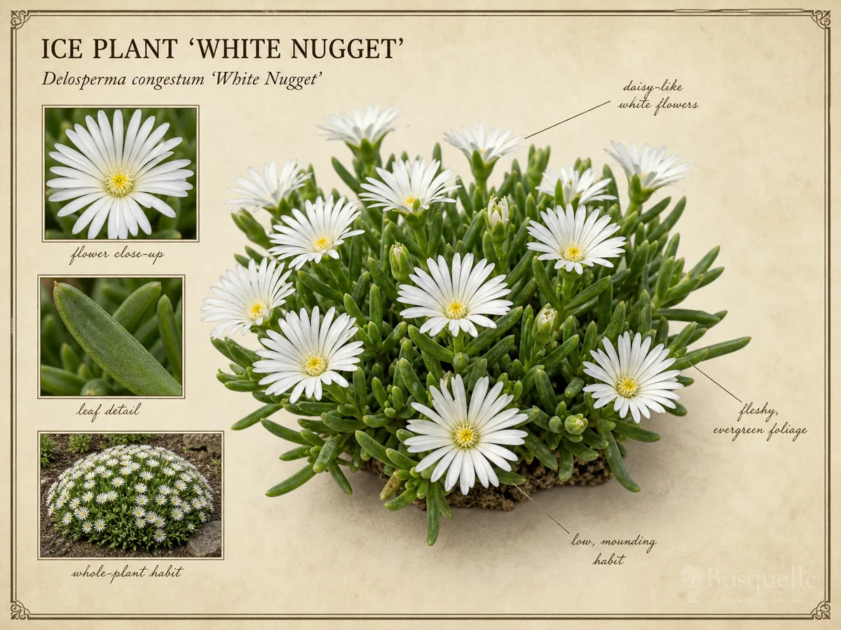 Ice Plant 'White Nugget' botanical diagram