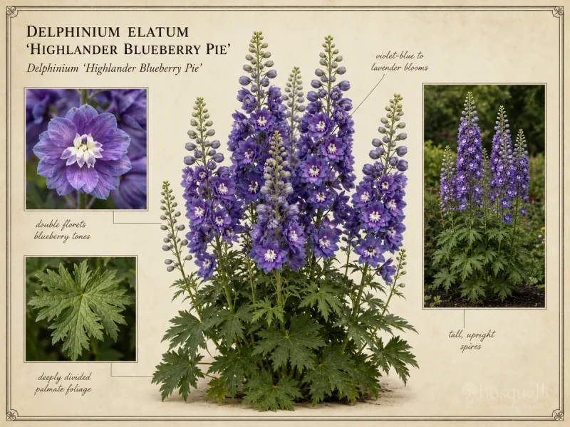 Delphinium elatum 'Highlander Blueberry Pie'