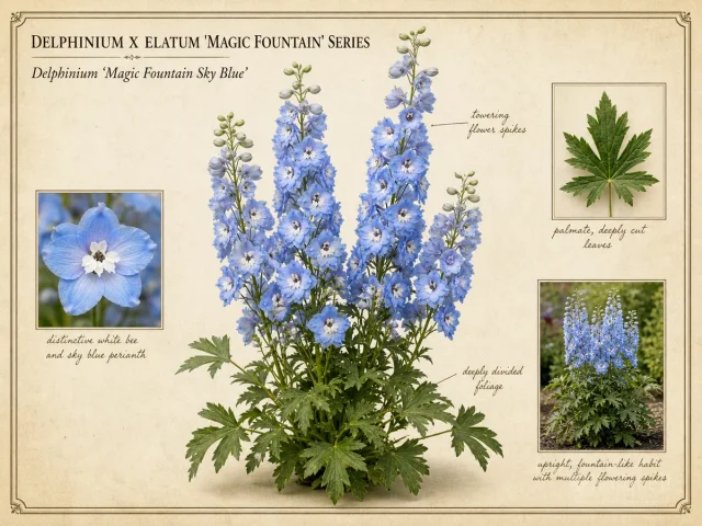 Delphinium x elatum ‘Magic Fountain’ Series (Delphinium ‘Magic Fountain Sky Blue’)