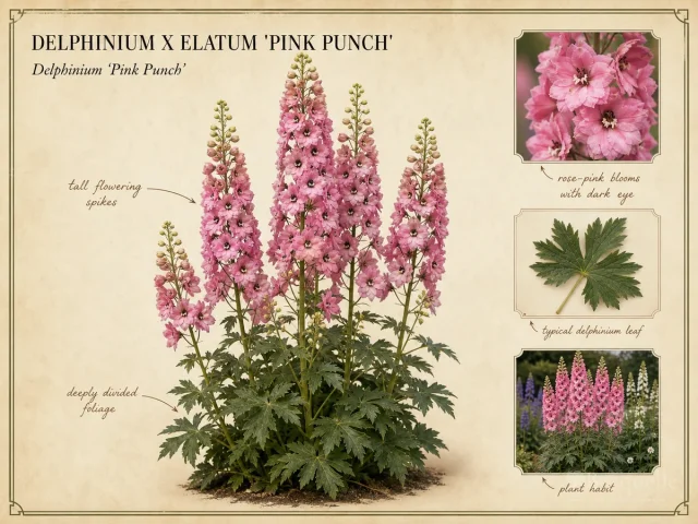 Delphinium x elatum ‘Pink Punch’ (Delphinium ‘Pink Punch’)