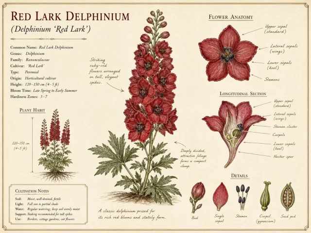 Red Lark Delphinium (Delphinium ‘Red Lark’)
