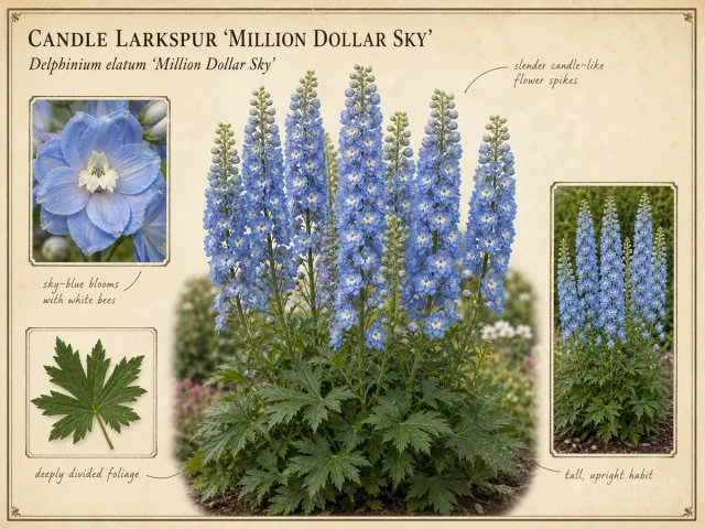 Candle Larkspur ‘Million Dollar Sky’ (Delphinium elatum ‘Million Dollar Sky’)